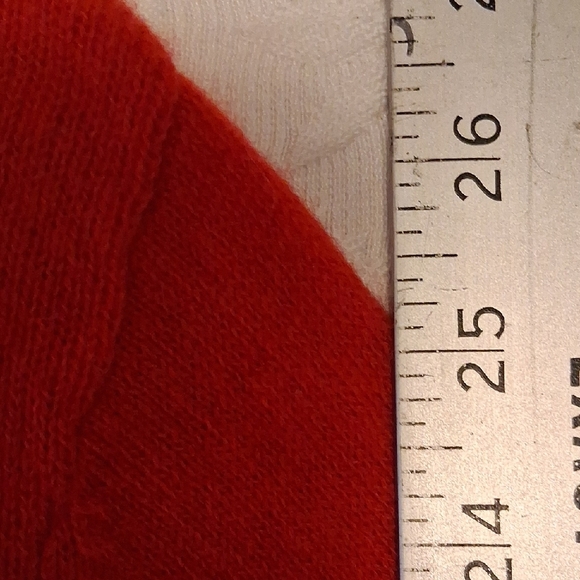 Belle France Red Cashmere Crew Neck Sweater Size XL - Picture 7 of 10
